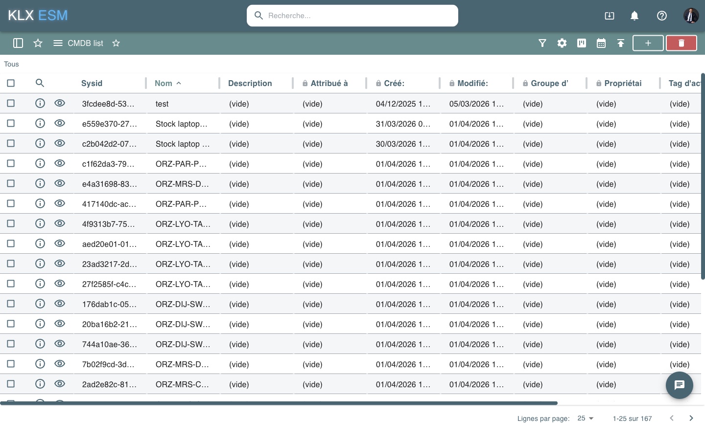 Capture du module CMDB Explorer KLX ESM