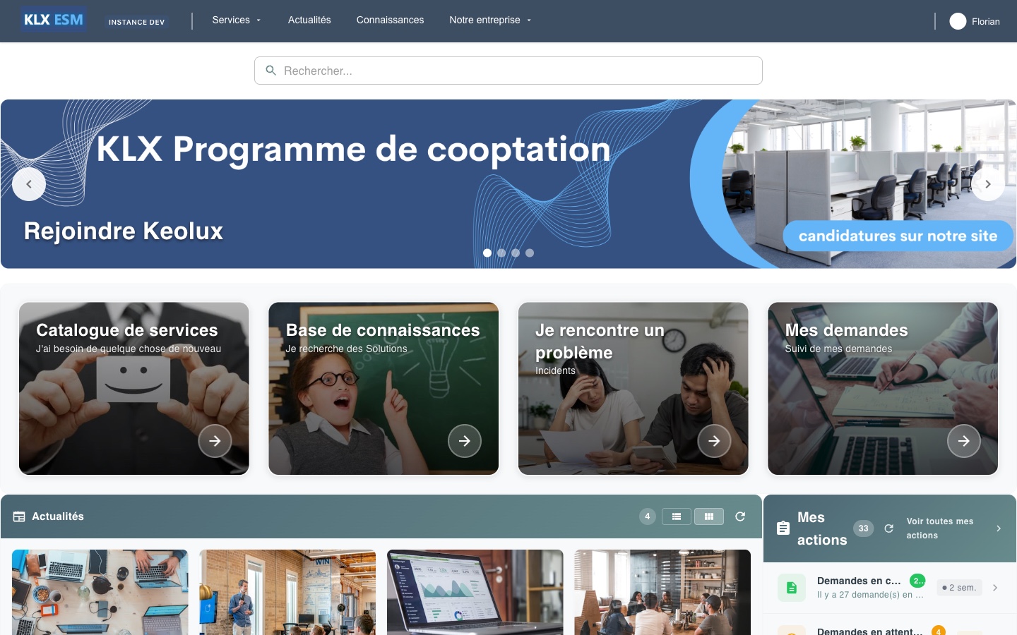 Portail RH collaborateur KLX ESM