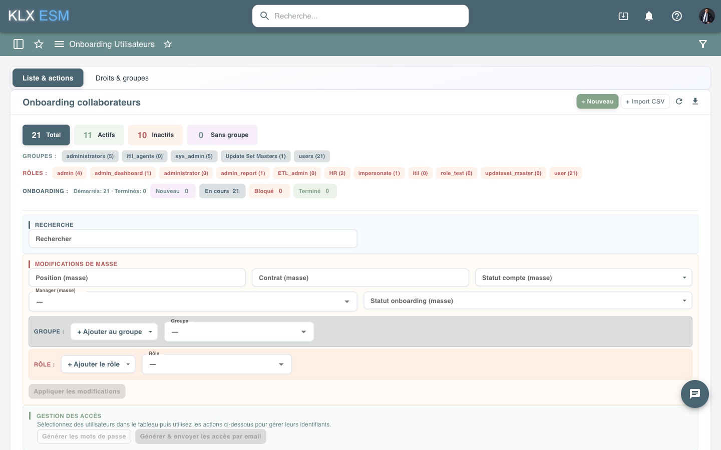 Workflow onboarding RH