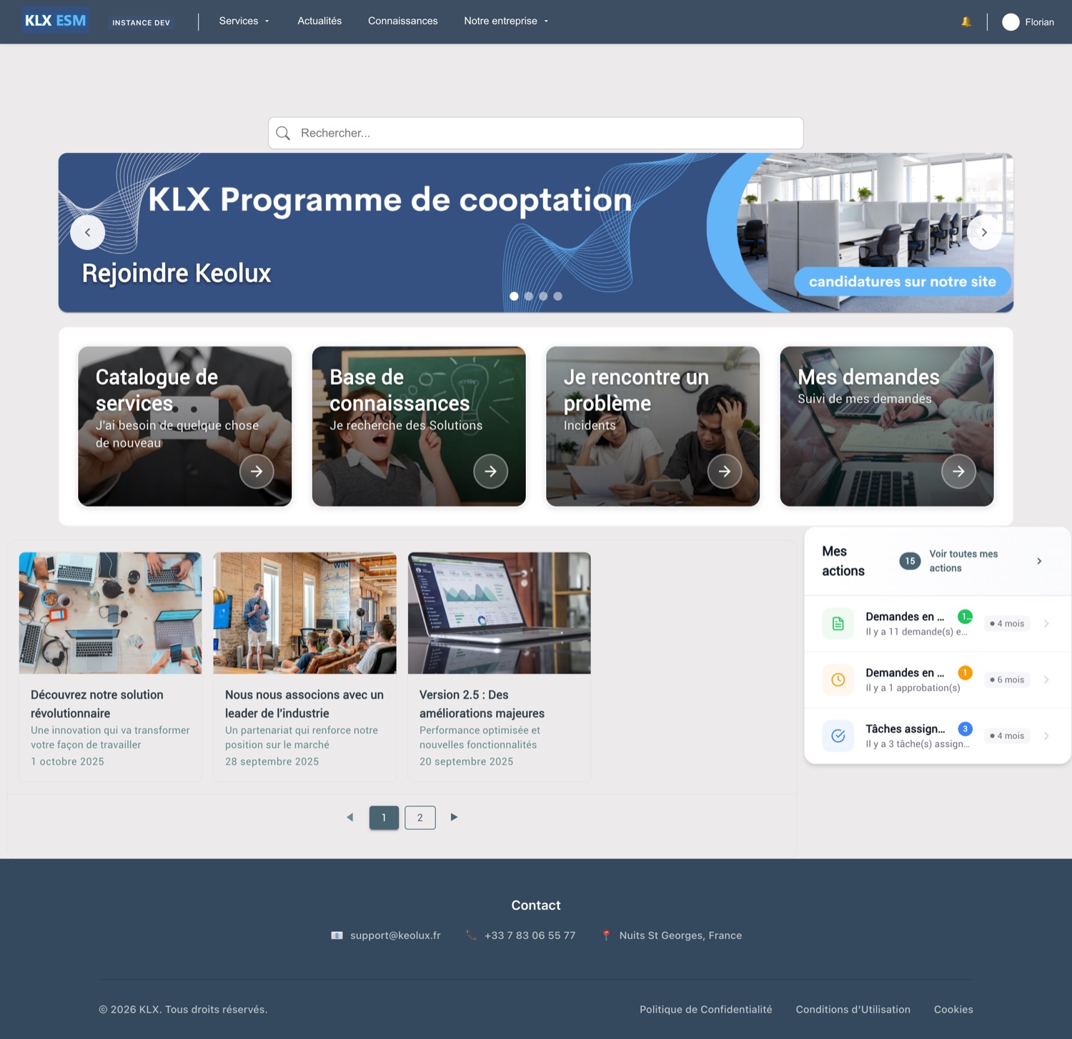 Portail moyens généraux KLX ESM